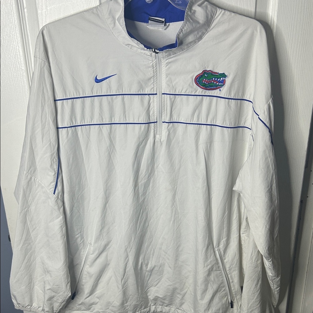 Nike White Windbreaker with Blue Accents